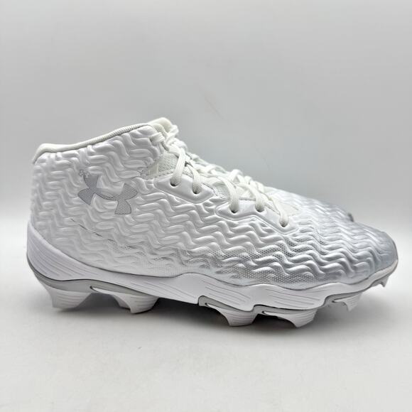 Under Armour Mens Spotlight Hammer RM Football Cleats US 7.5 White Silver GUC main image 5